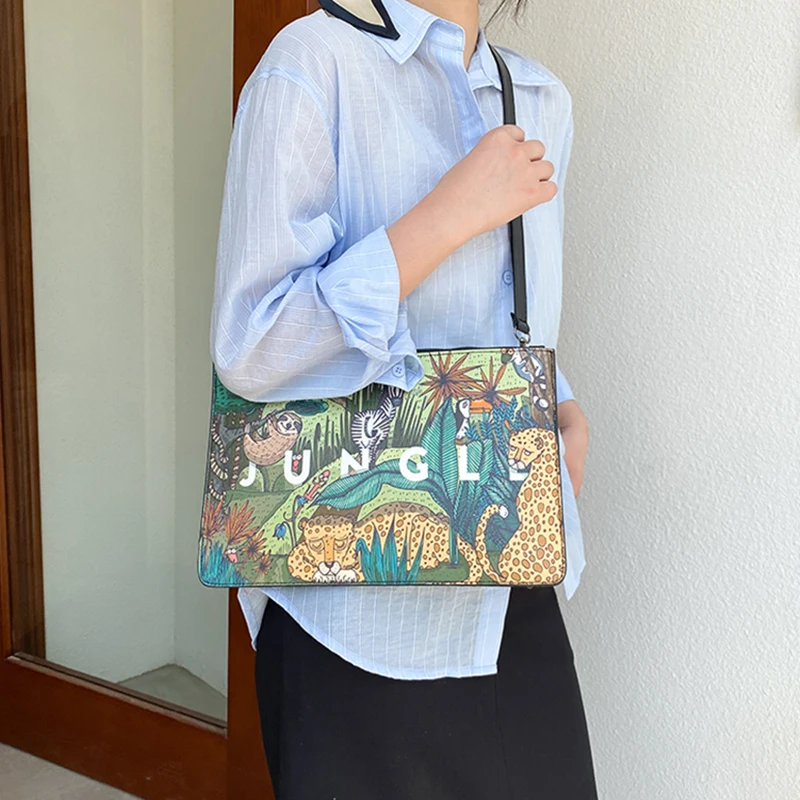 Модные сумки-клатчи с растительным принтом для женщин индивидуальная кожаная