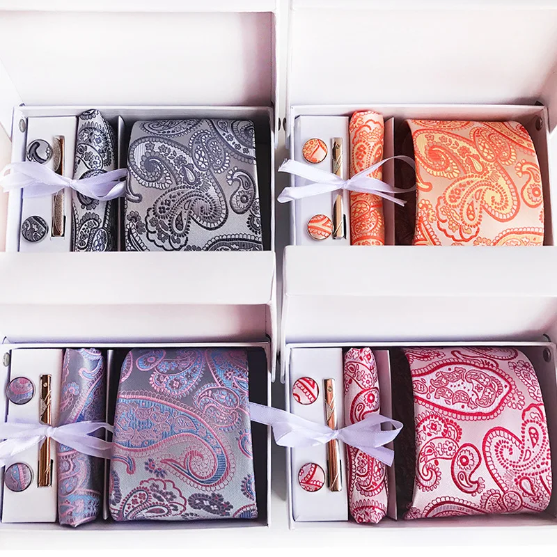 Высококлассные Галстуки Пейсли набор цветочных галстуков мужской галстук