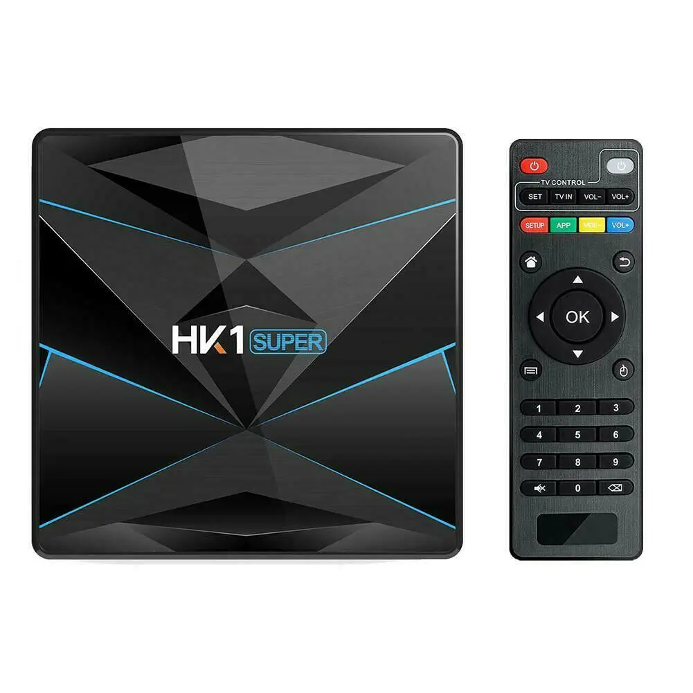 Смарт ТВ приставка HK1 супер 4 Гб+ 32 ГБ Смарт ТВ приставка Android 9,0 3D HD S905X2 четырехъядерный медиаплеер - Цвет: 2GB and 16GB Black