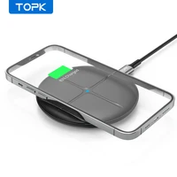 topk b09w 10w fast wireless charging pad for iphone 12 11 x xs 8 wireless charger for xiaomi mi9 samsung s10 note 9