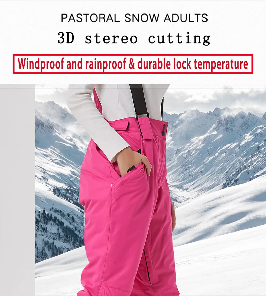 MUTUSNOW Skiing Pants Women's New Arrival Ski Trouser Snowboard Female High Quality Snow Pants Windproof Waterproof Breathable