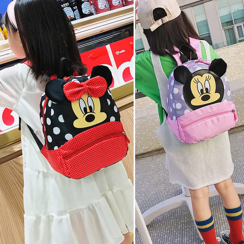 Детская школьная сумка Disney с Микки Маусом милый рюкзак для мальчиков и девочек
