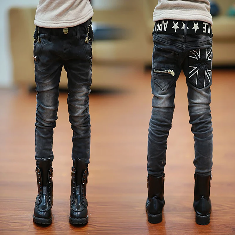 

baby boys trousers kids spring cotton jeans children long trousers boys black jeans teenage warm full length denim trousers pant