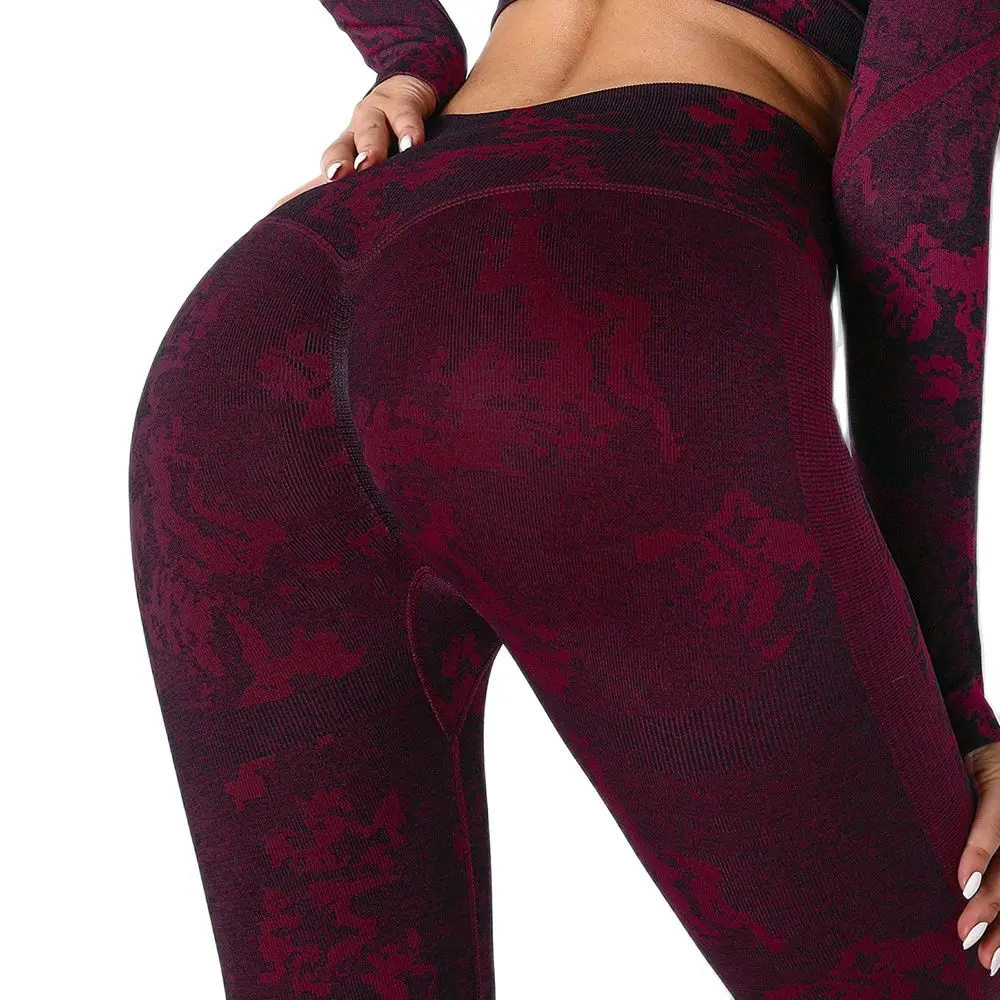 

Леггинсы для тренировок в тренажерном зале камуфляжные штаны для йоги эластичные бесшовные Леггинсы для йоги с высокой талией спортивные ж...