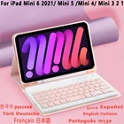 Чехол с клавиатурой для iPad Mini 6 6 2021 чехол с клавиатурой Mini 5 5th Чехол для iPad mini 4 3 2 1 русская Арабская испанская клавиатура