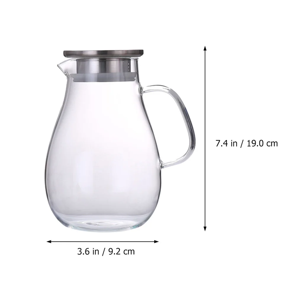 

1pc Household Glass Water Jug Kettle Large Capacity Beverage Kettle