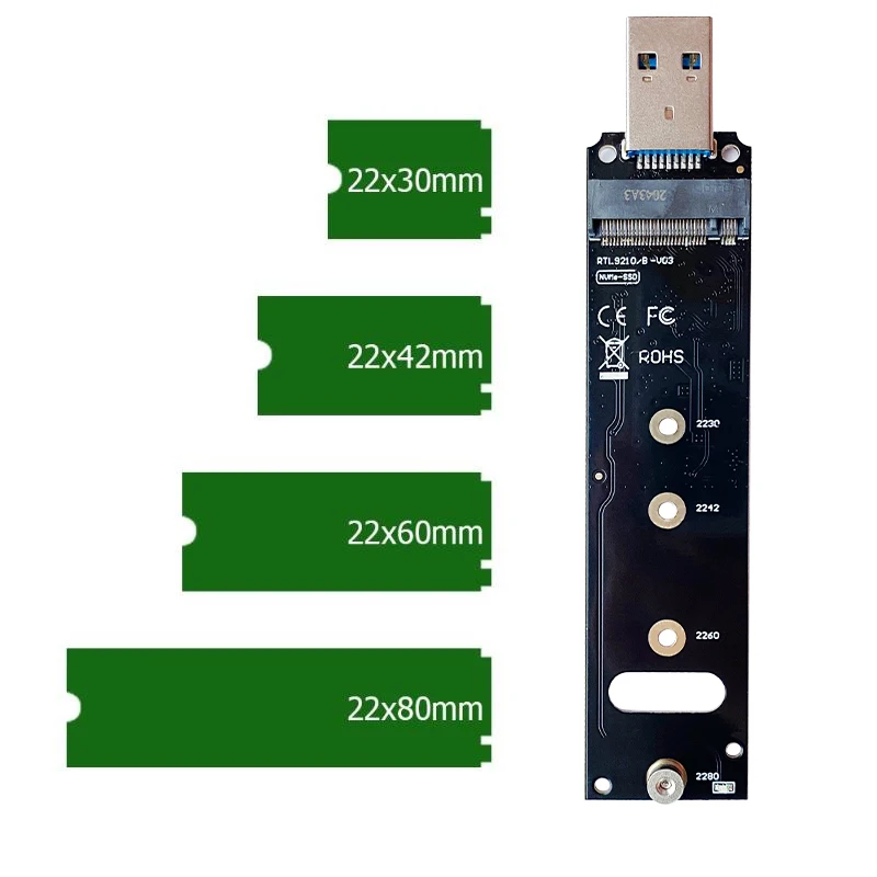 Двойной протокол M2 плата SSD M.2 к USB-адаптеру NVME PCIe NGFF SATA карта для 2230 2242 2260 2280 NVME/SATA