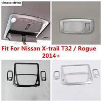front rear roof reading lights lamps decor frame cover trim abs carbon fiber accessories for nissan x trail t32 rogue 2014 2020