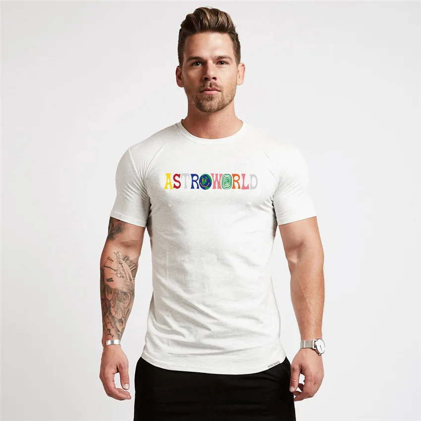 

2021 New Style Fashion T-Shirt ASTROWORLD Adulut Letter Printed Short Sleeved Teenagers Man Top Unisex Clothing Streetwear
