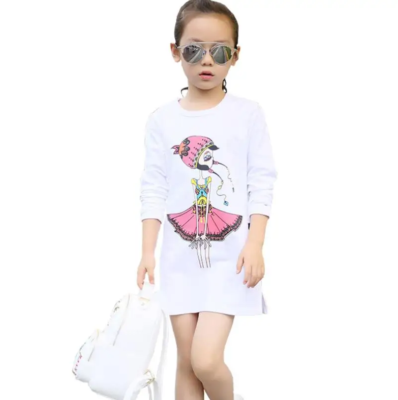 Осень 2019 хлопковые детские футболки модные топы с длинными рукавами и круглым