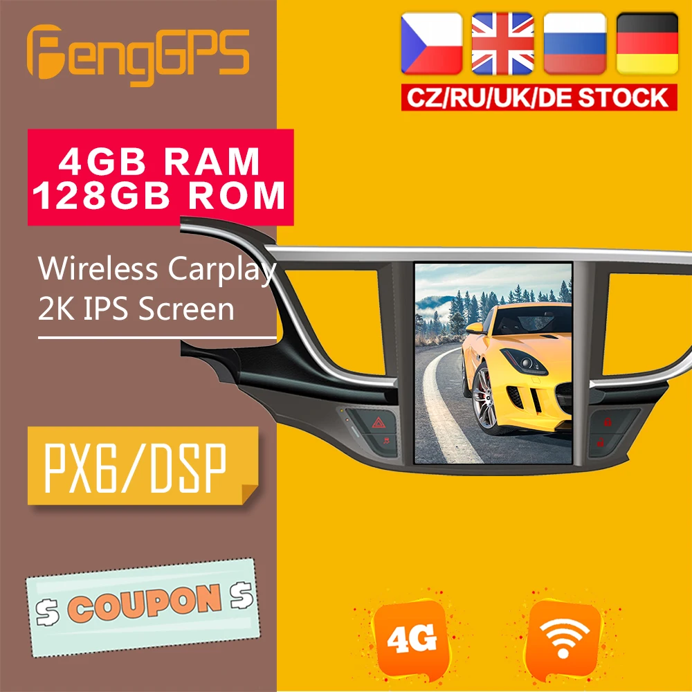 

Android DVD Player For Buick Hideo 2015-2018 IPS Touchscreen Tesla Style Multimedia GPS Navigation DVD Player Carplay 4G+128G