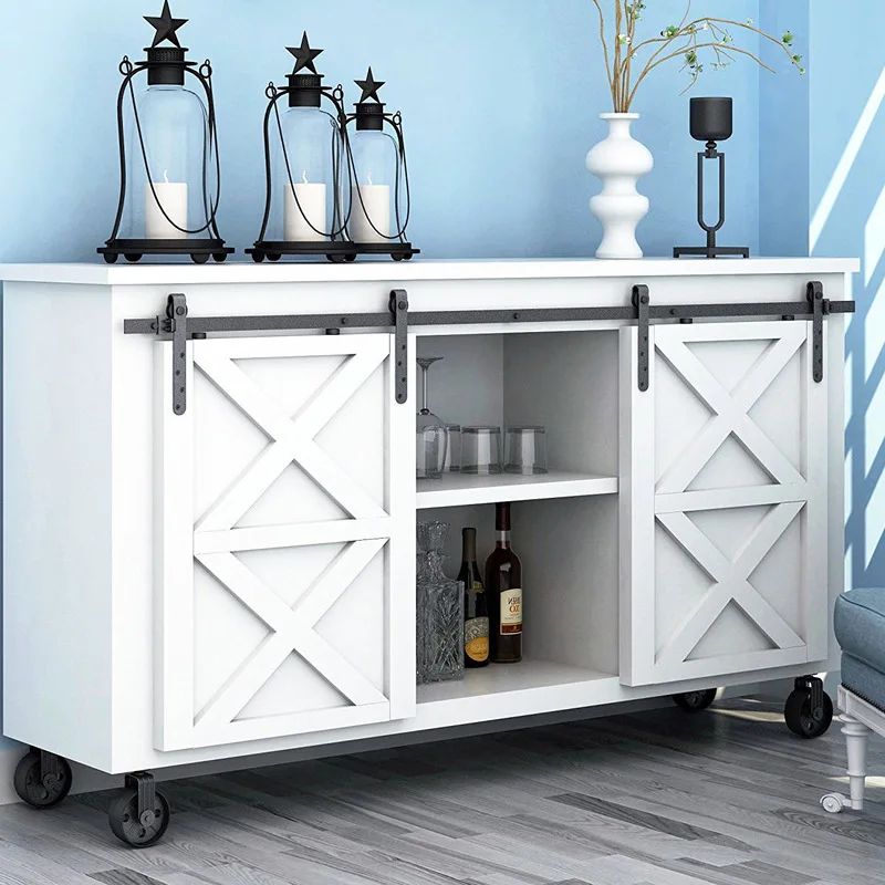 Деревянный шкаф мини раздвижные двери сарая аппаратный комплект подвесной рельс