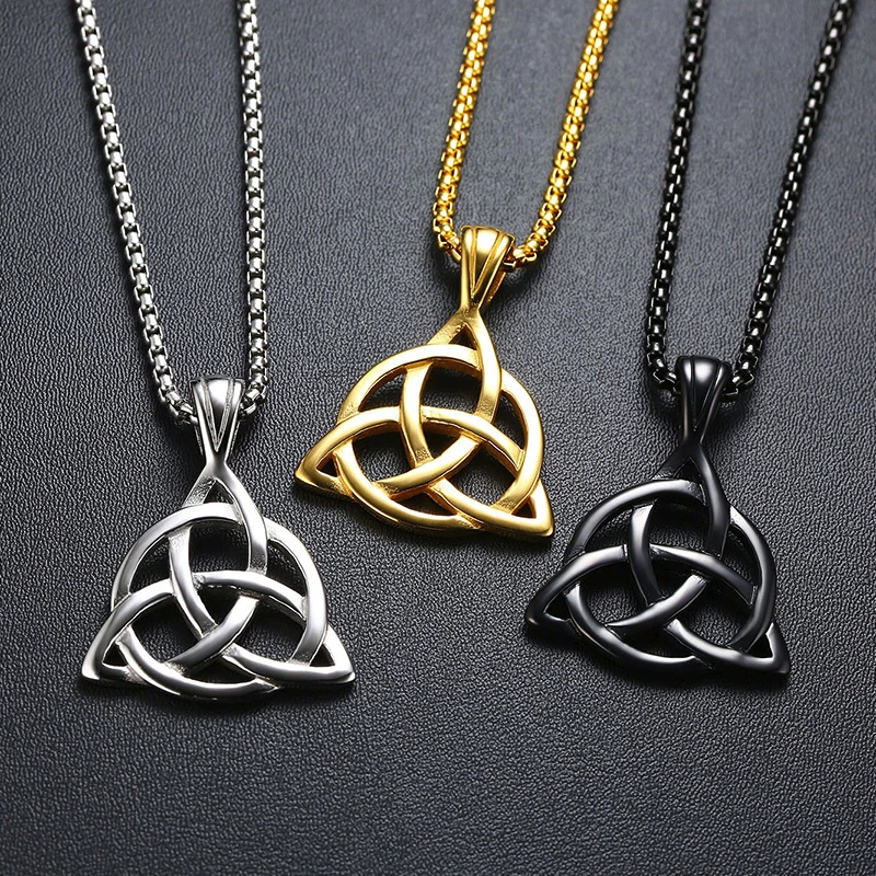 Цепочка Lucky Triquetra с подвеской в виде Троицы из нержавеющей стали ирландские