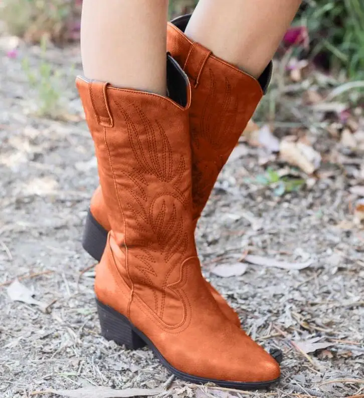 

Женские сапоги до середины икры, Осенняя обувь, женская роскошная дизайнерская зимняя обувь, резиновая Натуральная обувь с острым носком, б...