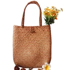 Женская большая сумка ручной работы из натурального ротанга, сумка для покупок, декоративные цветочные корзины, сумка-тоут, дорожная сумка для женщин