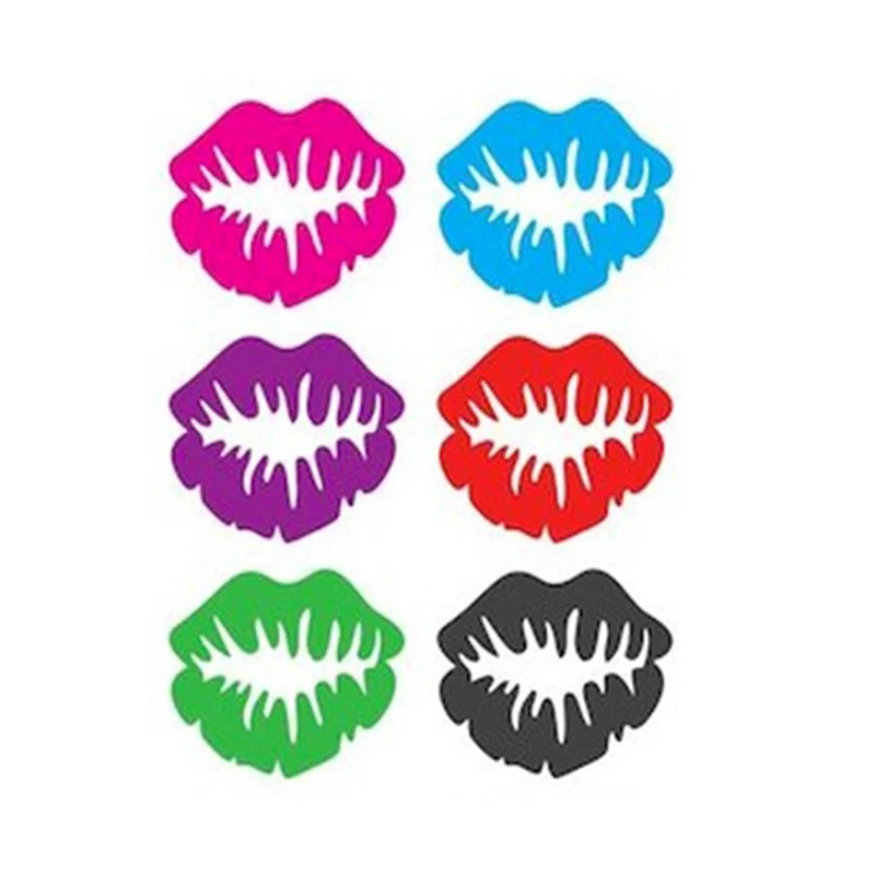 Lips 6 шт./лот, вечерние силиконовые чашки в форме животных, кошачьи бокалы для вина, подвески, подарки, этикетка, маркер, наклейка на год, фестиваль, день рождения, этикетка для стекла - Цвет: Lips