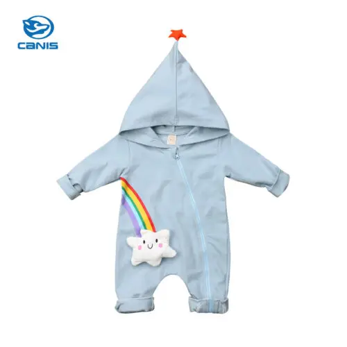 

Newborn Baby Boy Girl Rainbow Romper Jumpsuit Autumn Outfits Clothes US