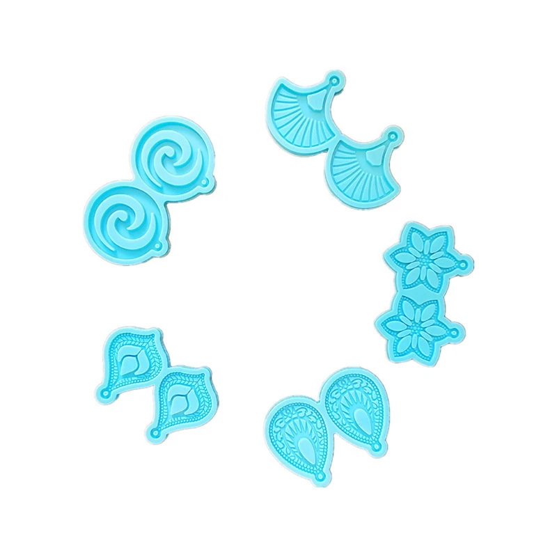 

LXAE 5 Pcs Earrings Epoxy Resin Mold Handmade Ear Drop Dangle Silicone Mould DIY Crafts Jewelry Necklace Pendants Mold