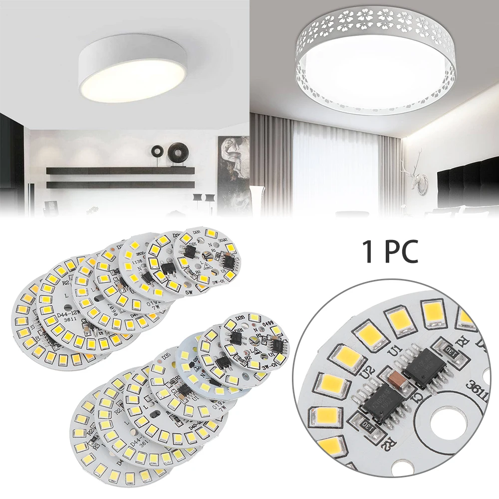Новинка 2019 умный IC круглый 3 15 Вт LED Chip Bean светильник 2835 SMD Plate лампа AC220V теплый