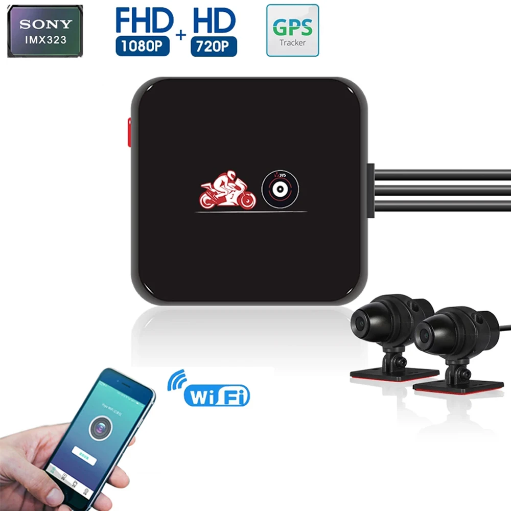 Видеорегистратор VSYS M6L/P6L с Wi Fi для мотоцикла видеорегистратор Full HD 1080P + 720P