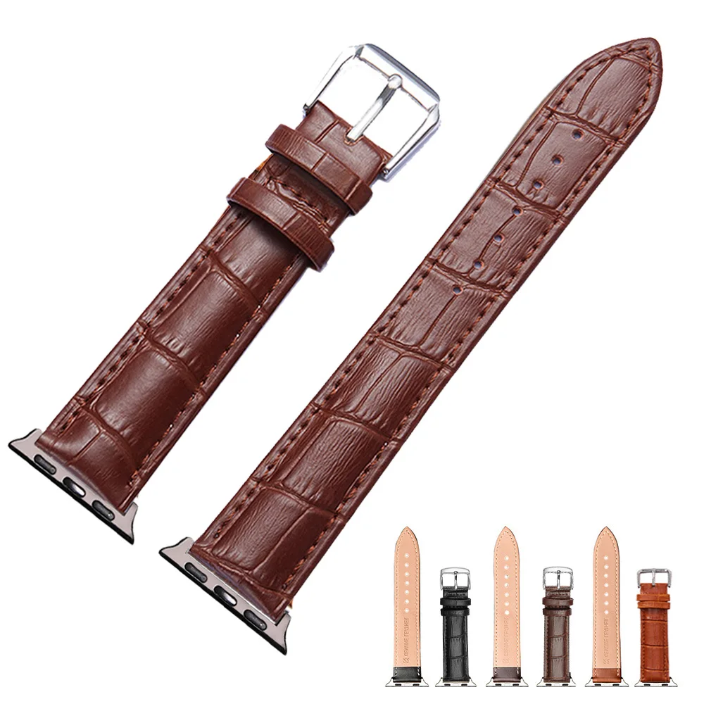 Новый кожаный ремешок Fashon для iWatch Series 6 5 4 3 2 1 Apple Watch Band 38 мм 42 40 44 | Наручные часы