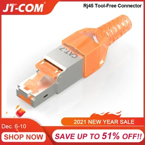cat7 rj45 connector ethernet plug adapter tool free crimping shielded crystal head 8p8c network ethernet cable plug free global shipping