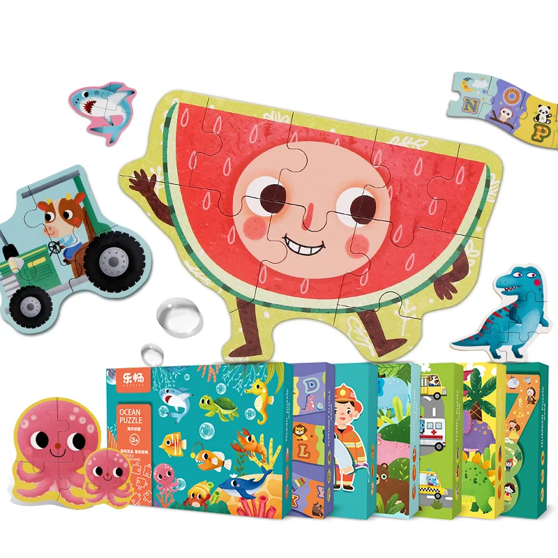 Новые деревянные игрушки головоломки большого размера для детей Мультяшные