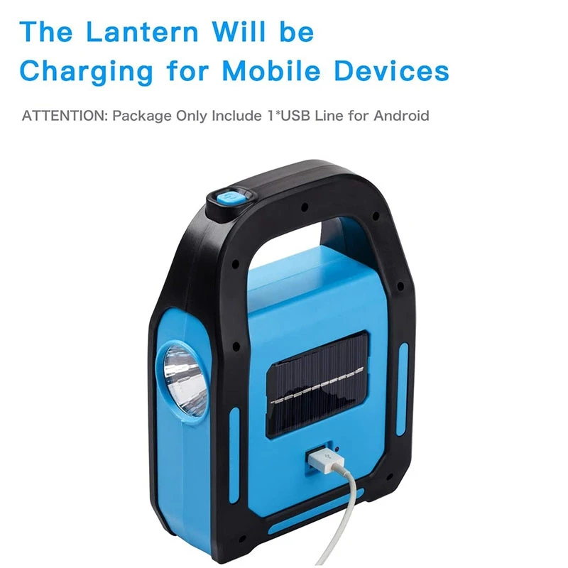 

3 in 1 Solar USB Rechargeable COB LED Camping Lantern, Charging for Device, Waterproof Emergency Flashlight LED Light