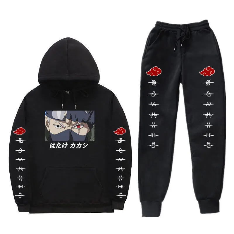 

Jogging homme Men sets Streetwear Hoodies Sets Anime Hatake Kakashi Hoodie trousers jogging sports suit mens tracksuit