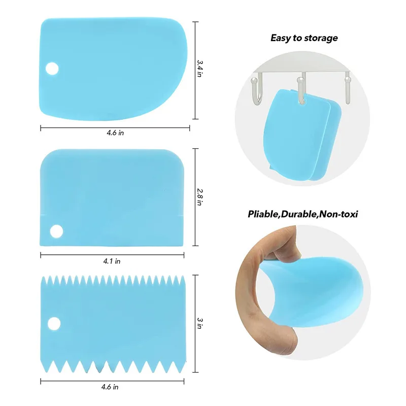 

Angled Icing Spatula Set and 3 Packs Cake Scrapers Smoother Offset Spatulas Cake Frosting Spatula for Pastry Decorating Tools