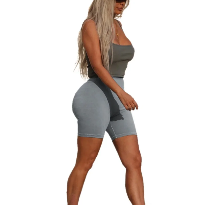 Женские повседневные шорты тонкие хлопковые одноцветные размера плюс гибкие