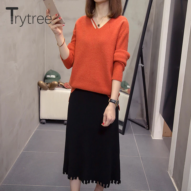 Женский комплект из двух предметов Trytree повседневный однотонный Свободный Топ с