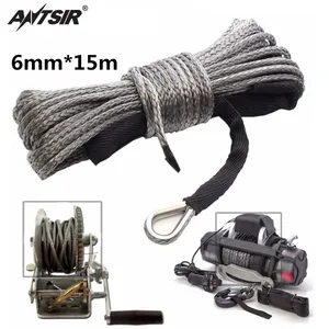 high strength 6mm15m 8000 lbs synthetic winch rope line with sheath recovery cable 4wd atv utv car accessories safety equipment free global shipping