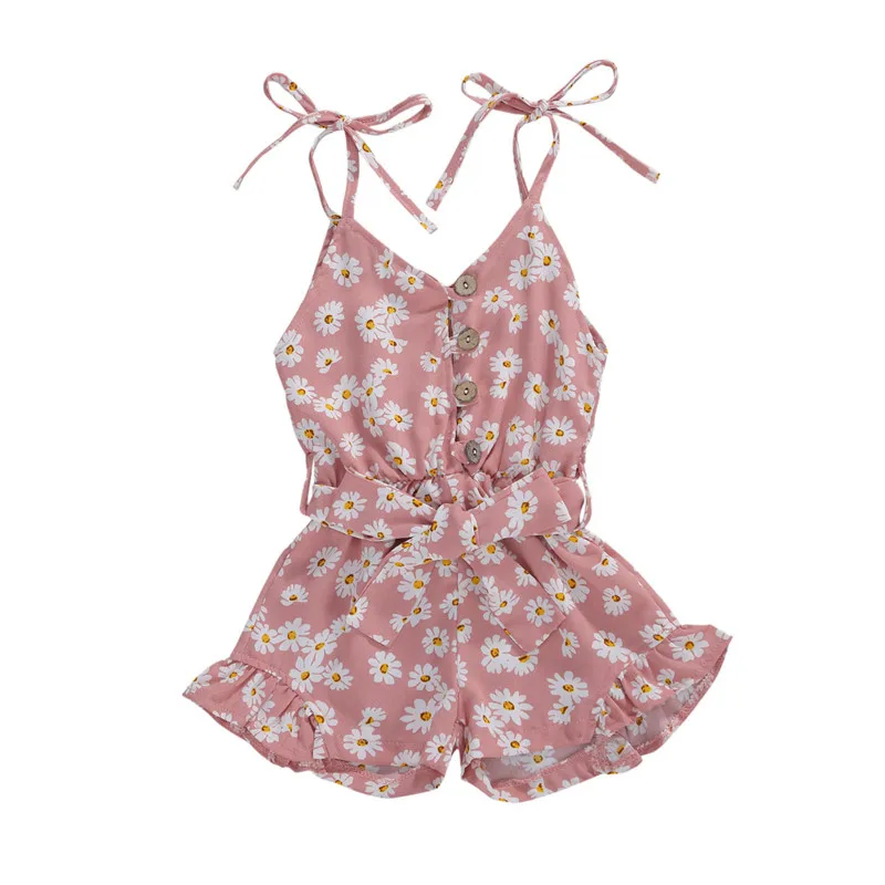 Детские комбинезоны для малышей цветочный принт v-образный вырез комбинезон без