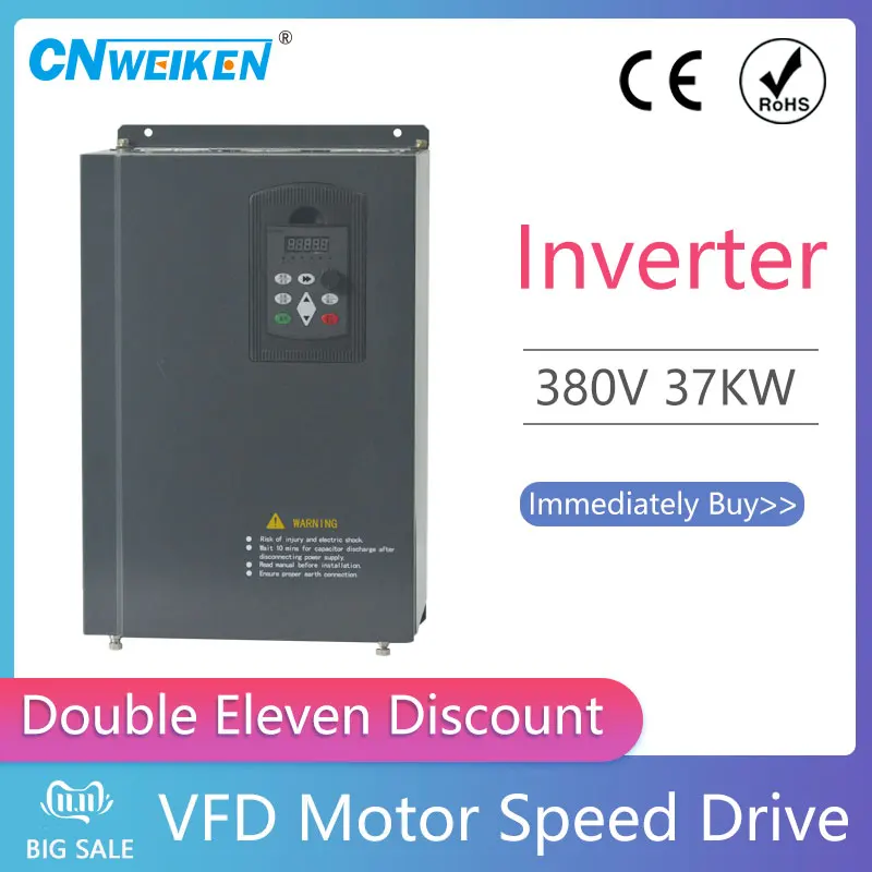 

VFD Inverter 380V 37KW Three Phase Input Three Phase Output Frequency Converter CNC Spindle motor Control Frequency Inverter