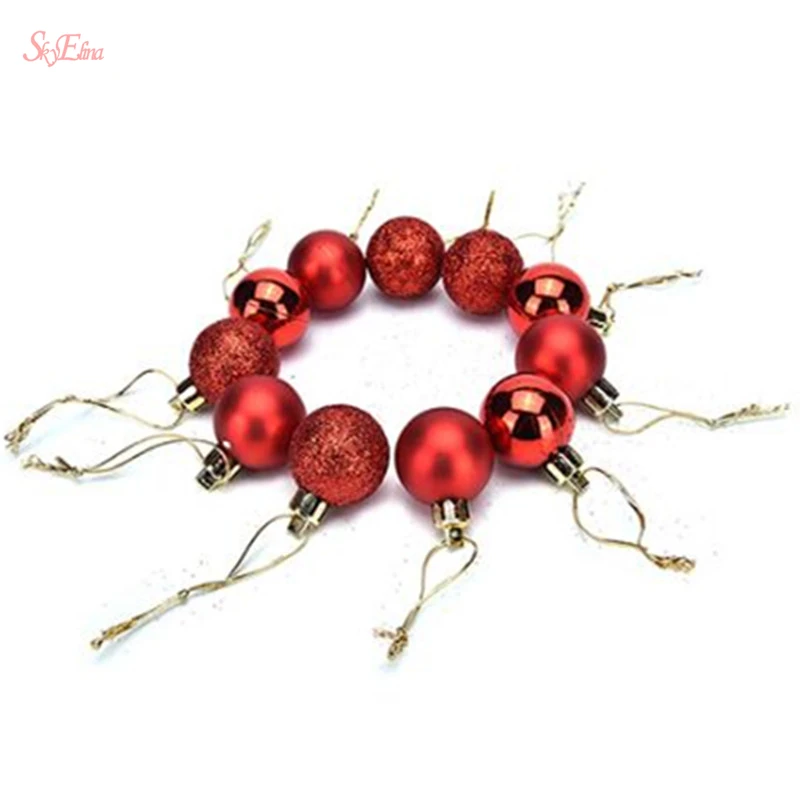 24 шт 3 см Рождественская елка Декор шар пластиковые рождественские украшения для