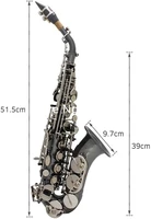 custom logo curved soprano saxophone b flat black body brass woodwind instrument with mouthpiece case free shipping