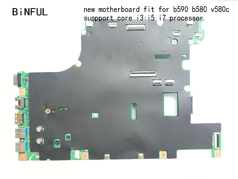 BiNFUL сток, LA58 11273-1 48.4TE01.011 подходит для LENOVO B590/B580 V580C материнская плата для ноутбука, HM77, поддержка i3, i5, i7( товар