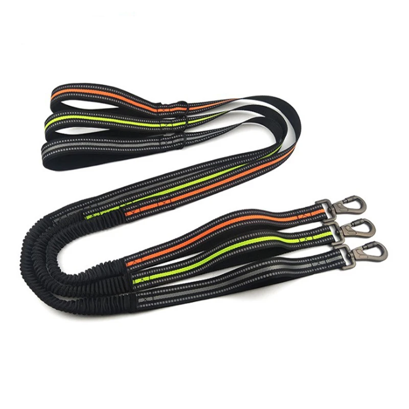 

Светоотражающий Поводок для собак с двойной ручкой, эластичный безопасный, для тяжелых собак