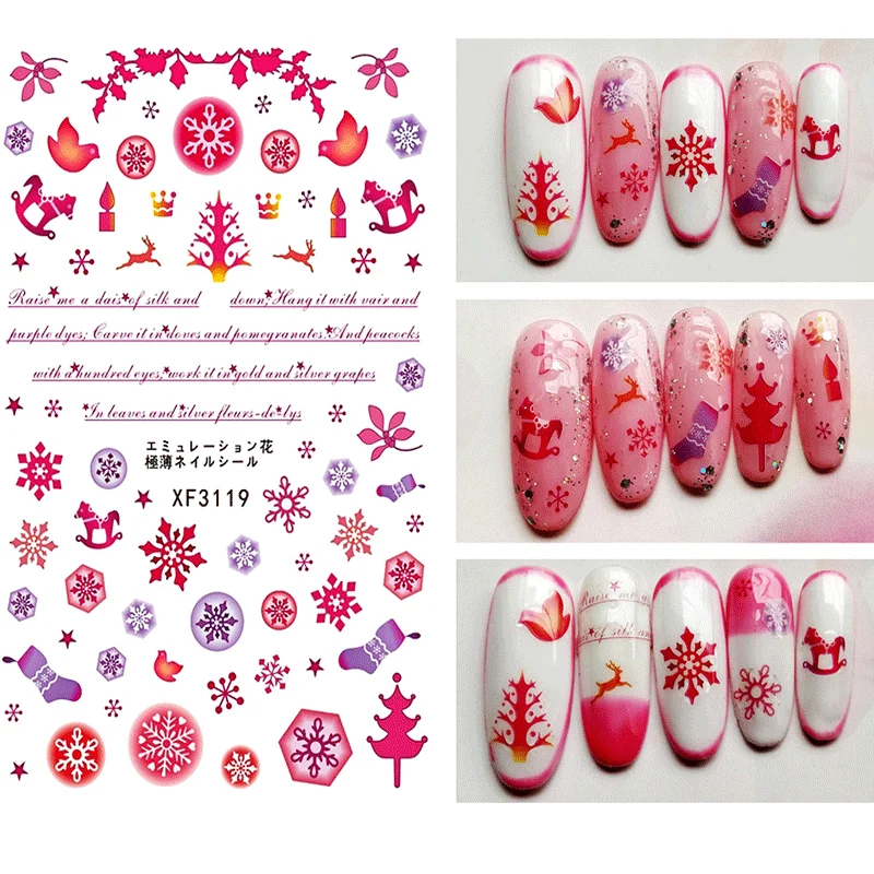

Snowflake Nail Christmas New Year's Stickers On Nails Water Decals Nail Art Stickers For Manicure Design Nails Things Nailart