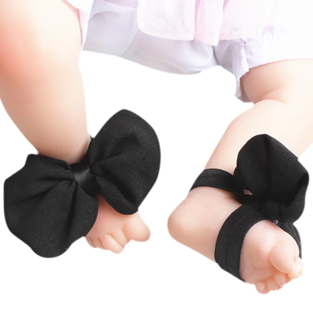 1 пара обувь для малышей шифоновая с бантиком девочек мягкая подошва пляжная 0 12