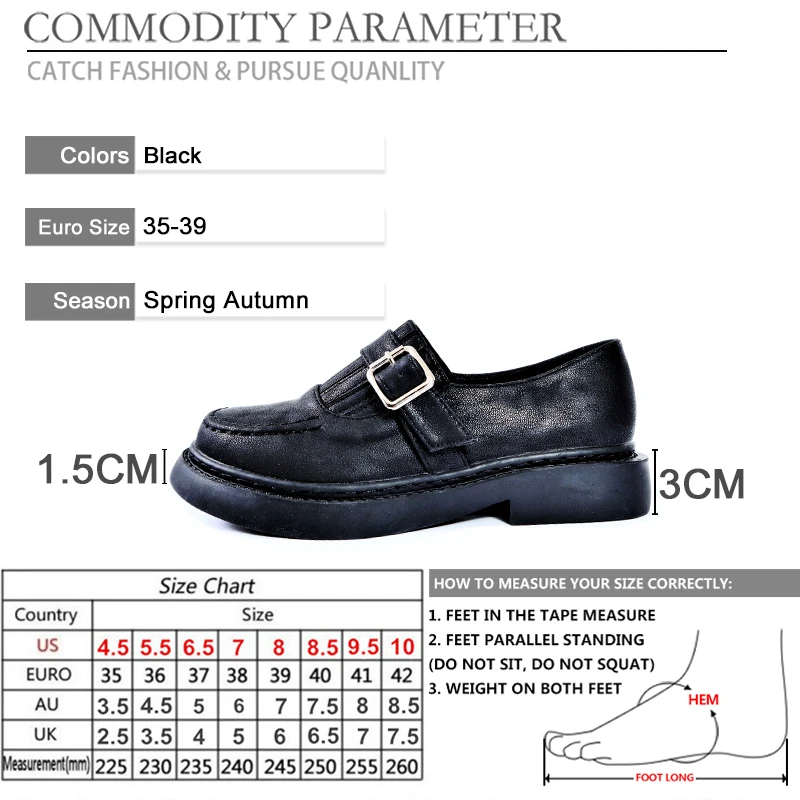 

BYQDY Japanese Literary Retro Lolita Women Pumps Mary Janes Shoes Round Toe Student Girl Platform Slip-on Buckle Bullock Shoes
