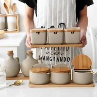 japanese style clamshell ceramic seasoning jar kitchen salt sugar monosodium glutamate seasoning box jar kitchen supplies
