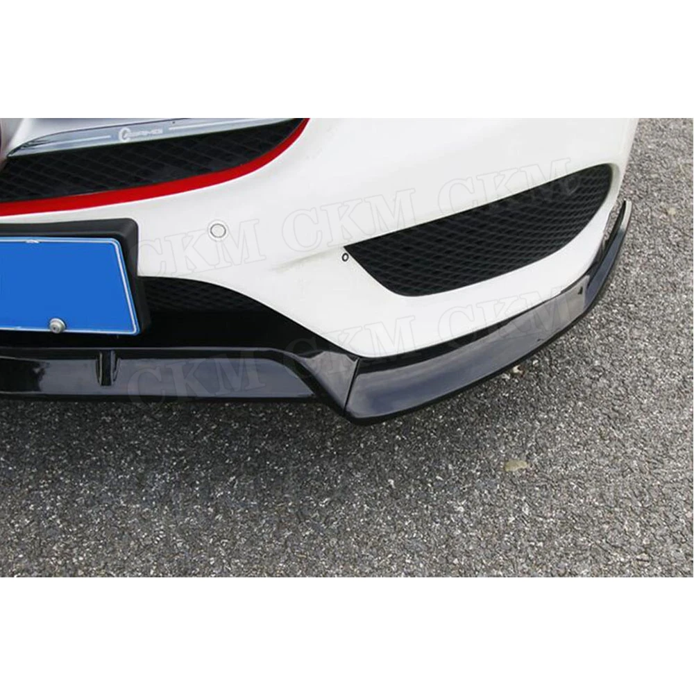 3 шт. ABS рояль Черный Автомобильный передний бампер спойлер для Mercedes Benz W205 C205 C200 C300