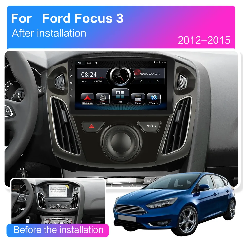 Автомобильный мультимедийный плеер 2 Гб ОЗУ Android 8 1 для Ford Focus 3 Mk 2012 2013 2014 2015 2016 2017