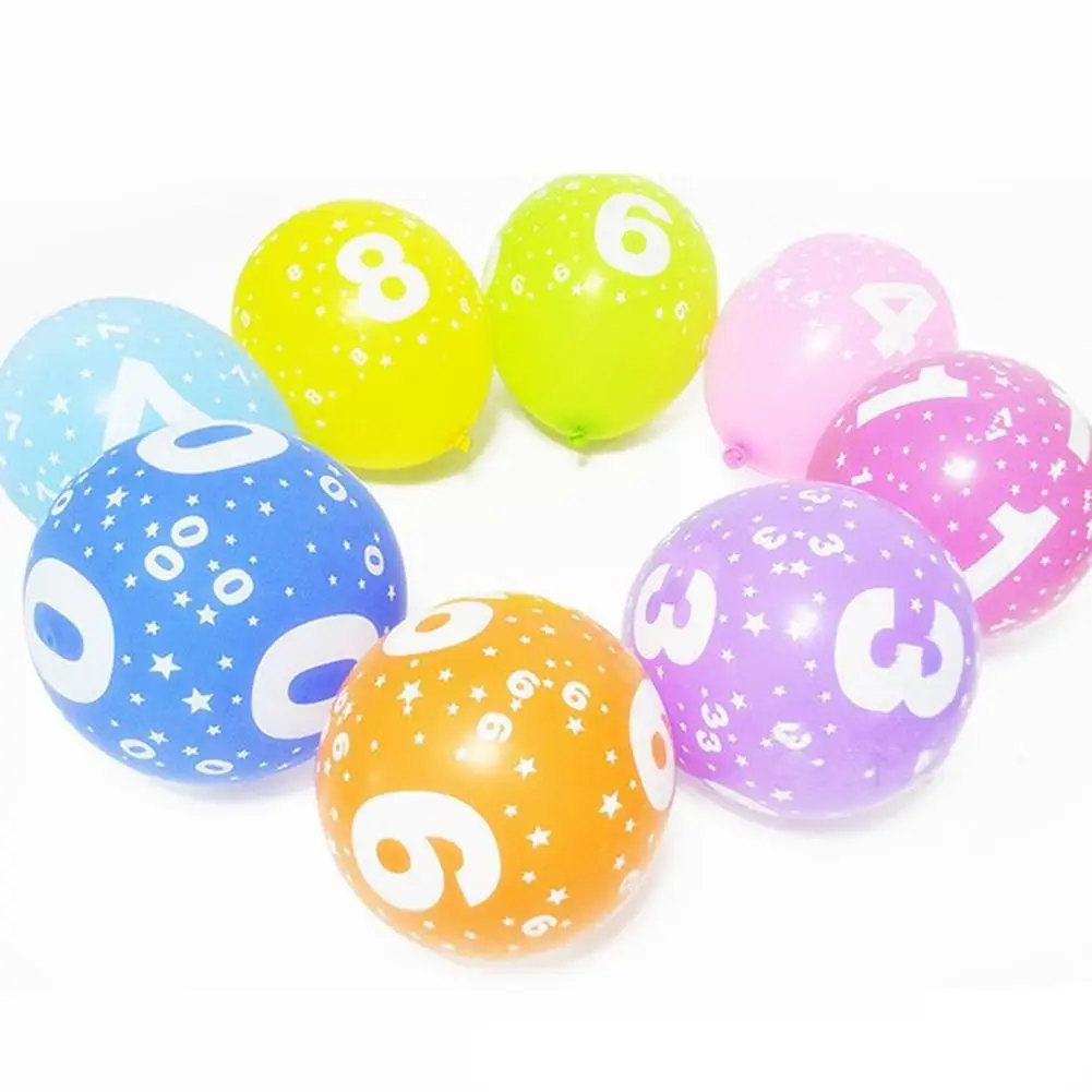 

100Pcs 12inch 0-9 Number Figure Birthday Wedding Party Ceremony Balloons Decor Festive & Party Supplies Accessories