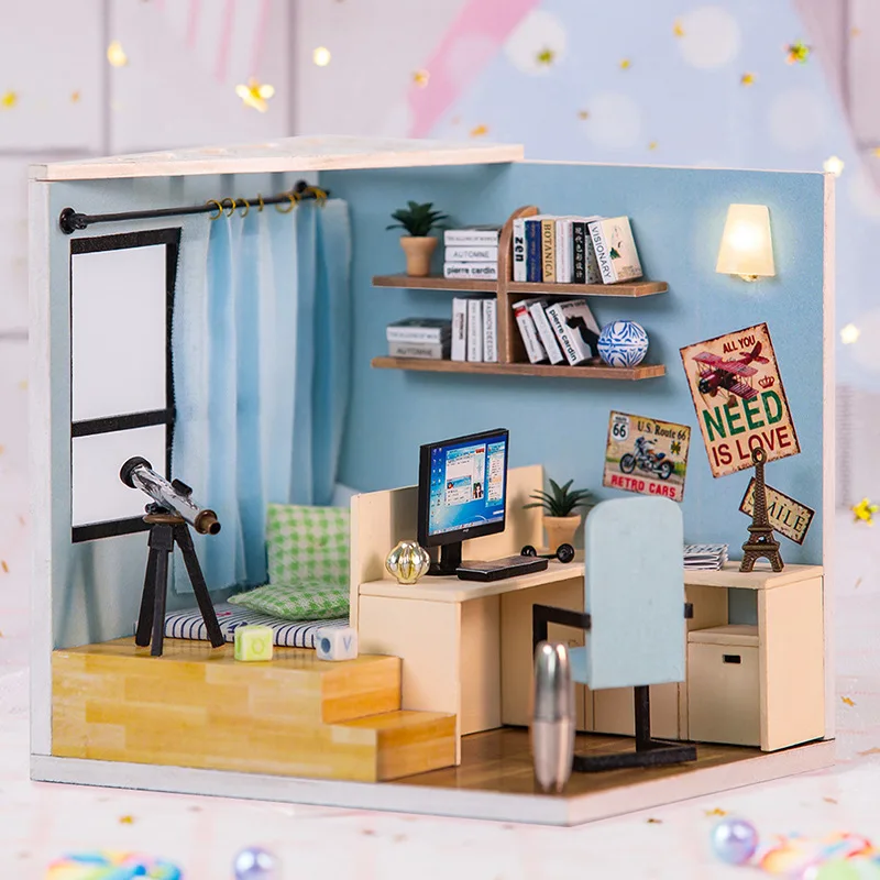 Diy Миниатюрный Кукольный дом миниатюрный 3D Деревянный домик игрушки для детей