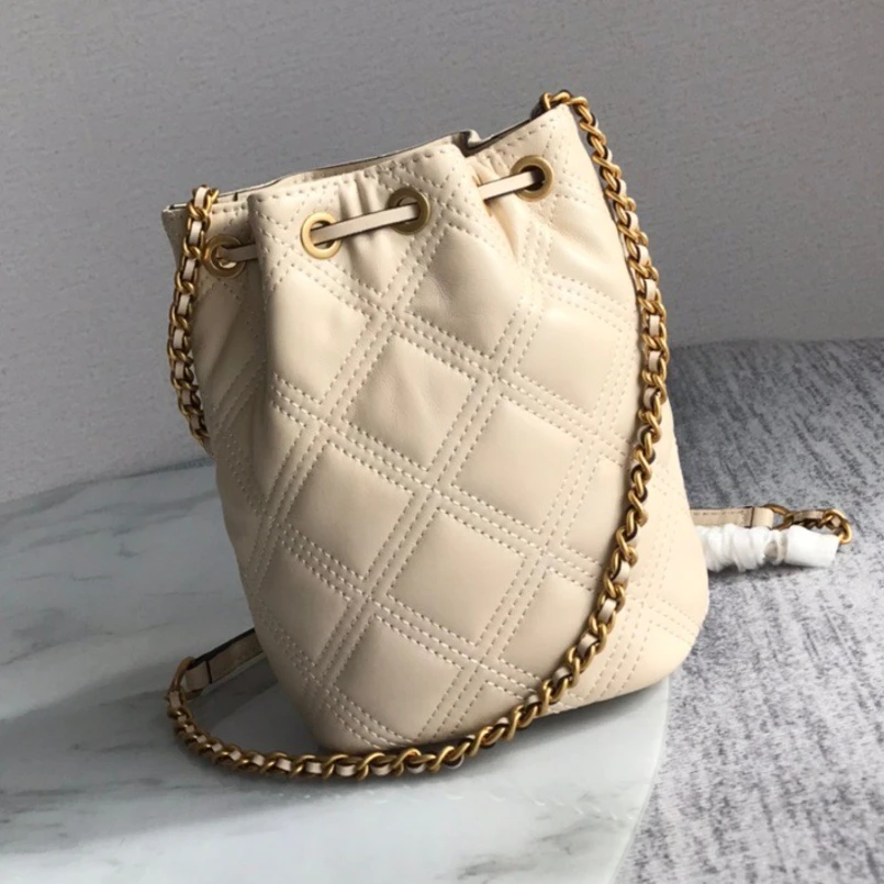 

Luxury Women's Handbag Real Leather Shoulder Messenger Bags Mini Bucket Bag Round Drawstring Bags Design Branded Bags Chain Bags