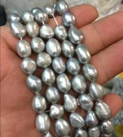 new 149 10mm silver gray freshwater baroque pearl loose beads aaa aa aaaaaaaaa free shipping