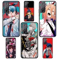power chainsaw man for samsung galaxy s22 s21 s20 fe ultra pro lite s10 5g s10e s9 s8 s7 s6 edge plus black phone case
